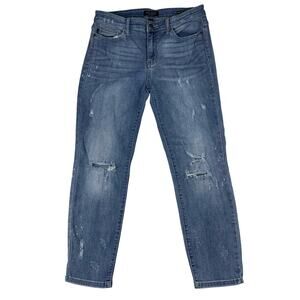 Judy Blue Jeans Girlfriend Relaxed Fit sz 13 / 31 Adelene Stretch Distressed EUC